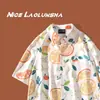 Camisa floral barroca vintage plus size 150kg para homens, camisa de manga curta com folha de bordo para férias na praia havaiana
