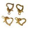Hebilla de langosta en forma de corazón de melocotón de fundición de latón, galvanizada, color oro real, que conserva la joyería DIY, hebilla de collar de cobre con forma de corazón de amor