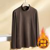 Camada de Base Térmica Masculina com Gola Semi-Alta em Veludo Alemão Dupla Face, Quente e Confortável, Nova Blusa Grossa de Fleece para o Inverno