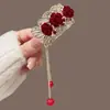 2026 Nuevo Pasador Rojo de Año Nuevo Pasador Lateral para Mujer Pinza para el Cabello de Gama Alta Accesorio para el Cabello Pasador Pasador para Flequillo