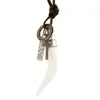 Collar Largo de Cuero Artístico Retro con Ajuste de Tira Creativo, Accesorio de Cadena para Suéter Estilo Étnico Simple Personalizado