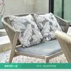 Nuevo Juego de Sillas Sofá de Aleación de Aluminio para Ocio al Aire Libre, Sofá de Ratán Impermeable y Resistente al Sol para Patio de Villa y Áreas al Aire Libre