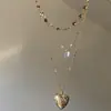 Diseño Único Collar de Perlas en Forma de Corazón, Uso en Capas Múltiples, Cadena de Cuello Elegante, Simple y Moderno, Cadena para Clavícula Personalizada para Mujeres