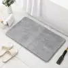 Alfombra de piso de color sólido minimalista de cachemira sintética para entrada de baño, absorbente y antideslizante, alfombra de piso suave y refrescante para el hogar