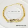 Distrito de Lu Nova Corrente Cubana Hip Hop Europeu e Americano Corrente de Pulseira Jaguar Micro-incrustada em Cobre Pulseira Personalizada Galvanizada a Ouro Real