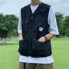 Colete Tático de Trabalho Multibolsos Masculino e Feminino Estilo Americano Moda de Rua Marca de Moda Funcional Hip-Hop Solto Colete Jaqueta Versátil
