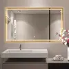 Marco cuadrado de aluminio transfronterizo espejo inteligente antivaho espejo de baño espejo de pared para hotel espejo de tocador sensible al tacto personalización