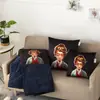 Almohada Cálida Colcha Doble Propósito Almohada Colcha de Oficina Invierno Coral Fleece Colcha para Descanso en el Coche Cojín Almohada para Sofá