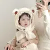 Conjunto de Gorro y Bufanda para Bebé para Otoño e Invierno, Gorro Espeso para Ciclismo, Máscara a Prueba de Viento, Gorro Cálido con Protección para los Oídos para Niñas y Niños