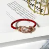 [15] Pulsera de Cuero Tejido con Hebilla de Herradura Estilo Europeo y Americano con Hebilla Magnética de Cabeza en U con Diamante para Hombres y Mujeres