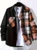 Camisa de Manga Larga a Cuadros Lar de Uso Diario Casual para Hombre Europea y Americana de Primavera y Otoño Transfronteriza de Amazon