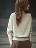 Suéter 2025 Suéter de Punto para Mujer Otoño Nuevo Estilo de Aspecto Genial Ligero Maduro Estilo Holgado Perezoso Camisa Top para Capa Interior