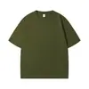 Camiseta Base de Algodão Puro Pesado 230g de Manga Curta com Design Estiloso, Camiseta Versátil de Corte Solto com Gola Redonda para Homens, Cor Sólida de Manga Curta com Estampa de Logo