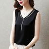 Verano Suelto Talla Grande Seda Acetato Tirantes con Traje Fondo Chaleco para Mujer para Usar Dentro y Fuera Top sin Mangas