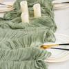 Bali Yarn Tecido Amassado Bandeira de Mesa Estilo Europeu Torcido Toalha de Mesa Decoração de Festa de Casamento Plissado Estilo Boêmio Natal Queijo
