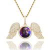 Alas de Ángel Europeas y Americanas Colgante Grande para Marco de Fotos DIY Lleno de Joyería de Circonio Collar Hip-Hop Joyería Jinmao
