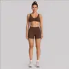 Conjunto de Roupas de Yoga Transfronteiriço para Mulheres, Conjunto de Top de Yoga Esportivo Fitness em Forma de U e Regata Casual Bonita para Corrida com Decote em V Profundo
