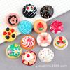 Bolo de donut Micro Comida Brincar Resina Acessórios Creme Cola Capa de celular Material Chapéus Acessórios para cabelo Casa de boneca DIY