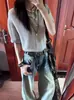 Jeans Retro Americanos Streetwear Lavados Desgastados Bigotes de Gato para Hombres y Mujeres Estilo Largo hasta el Suelo High Street Pantalones Sueltos de Pierna Ancha de Pierna Recta