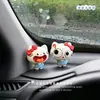 Enfeite de Gato Fofo com Boca Grande para Carro Decoração Criativa de Desenho Animado para Painel de Carro Acessório Divertido para Carro para Meninas