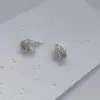 Pendientes de Malla con Perlas Rosas, Modernos y Compactos, Chapados en Oro Real de 18K sobre Cobre, Versátiles y Elegantes, Pendientes Vintage con Aguja de Plata 925