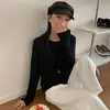 Tricô de Lã com Ar Quente de 25°C (Gola Redonda Pequena) Camiseta Macia e Sedosa de Manga Longa Feminina Nova para Outono e Inverno Camisa Base Top