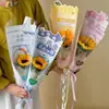 Acompañante Floral para la Temporada de Graduación: Ramo de un solo tallo, Girasol en bolsa OPP, Floristería Arte Floral DIY Empaque de flores hecho a mano
