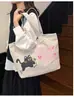 Bolso de Lona Impreso con Gato Personificado Bolso de Hombro Estudiante Moda Bolso de Mano Listo para Exportación Transfronteriza