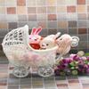Cesta de flores decorativa para carrinho de bebê fofo atacado móveis para casa rattan de imitação puro tecido à mão estilo pastoral carrinho de rattan