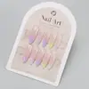Explosões do TikTok Usam Armadura Armadura Pré-fabricada Senso de Alta Qualidade Pó de Glitter Neon Patch de Manicure Feito à Mão Unhas Postiças Pequenas e Frescas