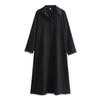 Ropa de Mujer Estilo Europeo y Americano Comercio Exterior Transfronterizo Nuevo Vestido Casual de Moda con Encaje Empalmado Solapa Manga Larga Suelto Versátil