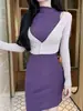 Cardigan de punto de estilo coreano, multicapa, cuello semi-alto, ajustado, elegante, para otoño, temperamento elegante, diseño de nicho, conjunto, sensación de alta gama