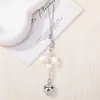 Simple Plata Corazón Lazo Cuentas para Ensartar Pixel Beads Llavero Colgante DIY Moda Versátil Cadena de Teléfono Bolso Encanto
