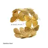 Moda Transfronteriza Estilo Europeo y Americano Pulsera de Mariposa Chapada en Oro Real Pulsera Abierta de Acero Inoxidable Brazalete con Textura de Mariposa