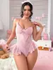 Nuevo Conjunto de Lencería Sexy de una Pieza de Amazon, Conjunto de Lencería Sexy de Encaje Europeo y Americano, Lencería Sexy de una Pieza Rosa
