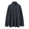 Suéter de Cashmere 100% Puro Estilo Twist Meia-Zip Unissex Estilo Old Money Preguiçoso Versátil Outono e Inverno Novo Estilo
