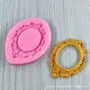 Molde de Silicone com Moldura Retrô Decoração de Bolo Porta-Retrato Molde de Chocolate Fondant Ferramentas de Confeitaria Atacado Sobremesas