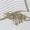 Estilo coreano elegante pérola flor hairpin parte de trás da cabeça feminina elegante agarrar clipe tubarão clipe avançado sentido hairpin clipe headwear