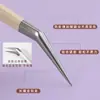 Pegatinas de Diseño de Paisaje, Pinzas Ultra-afiladas, Pinzas para Extensiones de Pestañas Tratadas con Calor, Pinzas Doradas de Pluma de Papelería Creativa, Pinzas de Delfín, Pinzas para Perlas