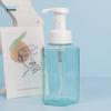 Garrafa de Espuma Poligonal de Plástico 400ml Limpador Facial Limpador de Mãos Garrafa Transparente de Ombro com Borbulhador Frasco Cosmético com Bomba