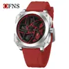 Reloj de Moda OFNS Esqueleto de Coche Rotación 360 grados Reloj para Hombre Tendencia Más Vendido Versátil para Estudiantes Reloj de Cuarzo
