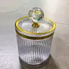 Caixa de Armazenamento para Cotonetes para Mesa de Casa, Mesa de Maquiagem, Tubo de Plástico Acrílico Transparente, à Prova de Poeira com Tampa, Portátil, Luxo Leve, de Alta Qualidade