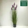 Planta verde artificial de lavanda en maceta, pasto de junco, pasto de cebolla artificial, planta artificial para decoración de paisajes, plantas verdes artificiales
