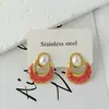 Pendientes Elegantes y Exquisitos de Acero Inoxidable con Forma de Corazón para Mujer, Diseño de Gota de Aceite, Pendientes de Calidad, Accesorios Versátiles de Moda, Joyería de Oreja a la Moda