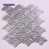 Pegatina de Pared Impermeable Mosaico Estéreo 3D Pegatina de Pared con Forma de Abanico Decoración Artística Mosaico de 300*300