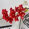 Novo Modelo Flores Artificiais de Orquídea Phalaenopsis em EVA para Decoração de Sala de Estar em Casa, Decoração Floral de Fundo para Hotel Atacado