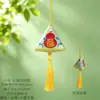 Bolsita del Festival del Bote del Dragón para niños, cordón multicolor para colgar en el cuello, bordado de cabeza de tigre, monedero, colgante de silbato, bolsita de paz para bebés Duanyang