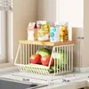 Prateleira de Armazenamento para Mesa, Aparador para Sala de Estar, Organizador em Camadas para Lanches e Copos de Água, Cesta de Armazenamento para Frutas e Vegetais de Cozinha