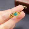 Anillo de Esmeralda Natural Transfronterizo Accesorios para Mujer Nicho Gama Alta Joyería de Plata 925 6*6 Joyería de Lujo Venta Directa de Fábrica