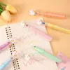Caneta Fluorescente de Três Cores Coelho Cenoura Desenho Animado Borracha Macia Design Fofo Caneta de Presente Caneta para Diário Multicolorida Material Escolar para Estudante